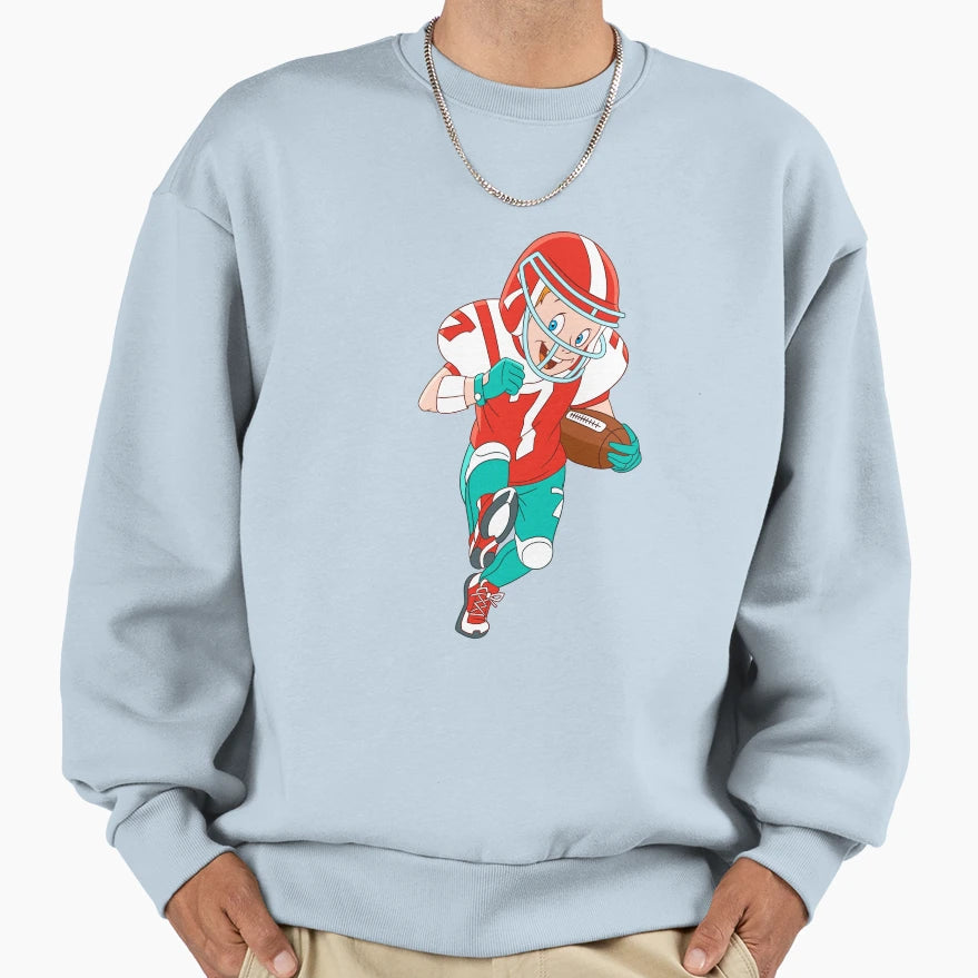 American Football Cartoon Sweatshirt - Minimalist Print Unisex - T-Shirt, Sweatshirt, Hoodie