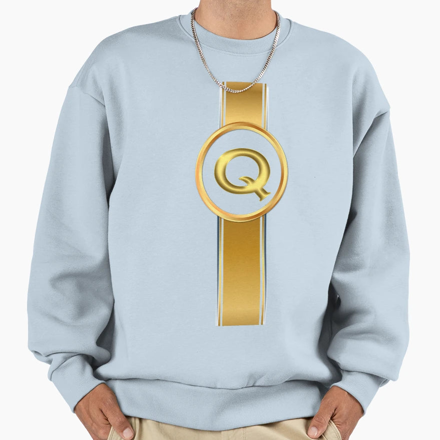 Letter Q Sweatshirt - Minimalist Print Men Women - T-Shirt, Sweatshirt, Hoodie