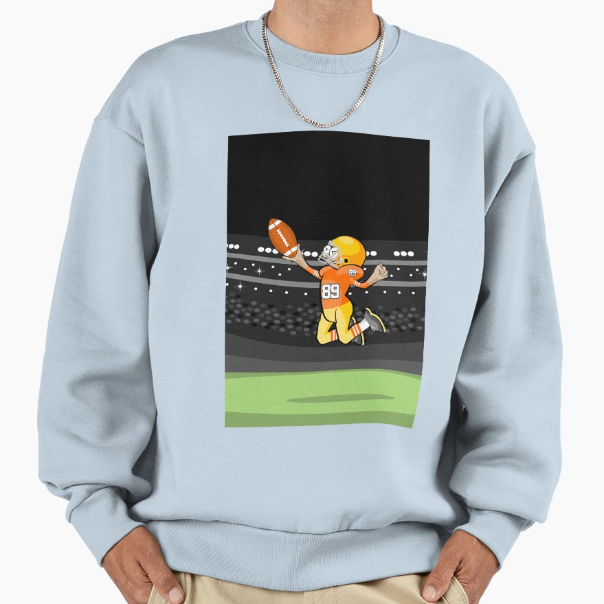 American Football Player Jumps Ball Sweatshirt - Fun Novelty Design Unisex - T-Shirt, Sweatshirt, Hoodie