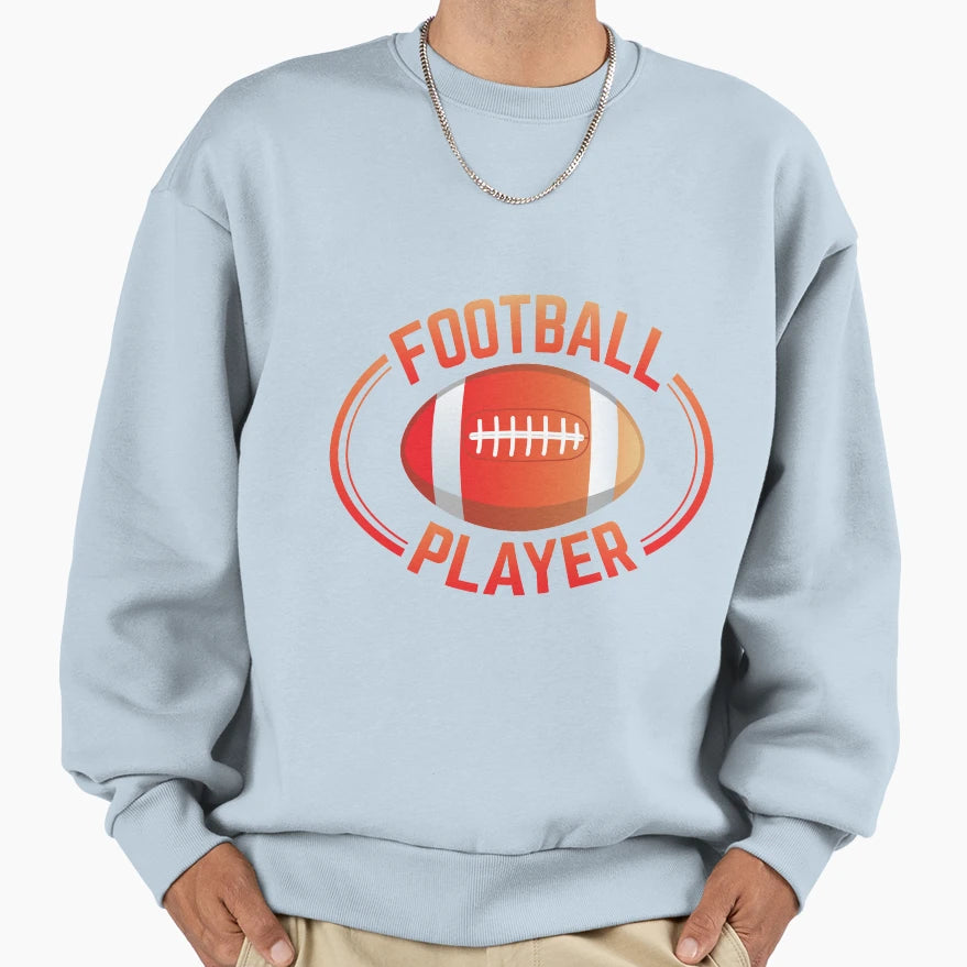 Football Player American Football Sweatshirt - Minimalist Print Men Women - T-Shirt, Sweatshirt, Hoodie