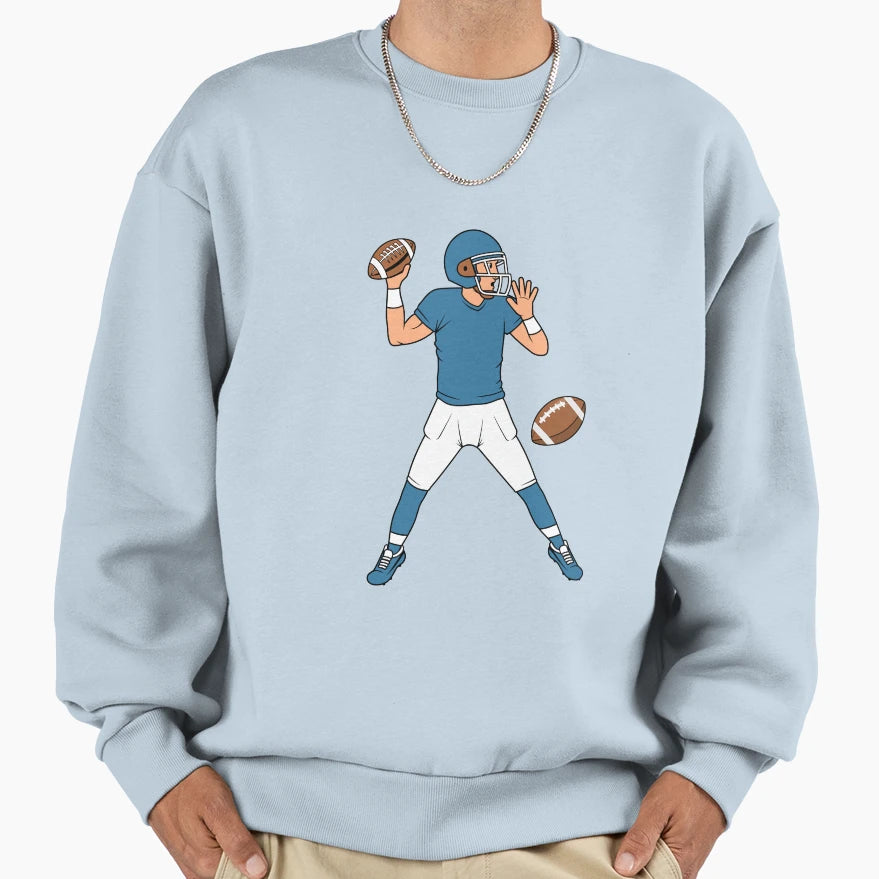 American Football Cartoon Sweatshirt - Unique Graphic for Adults - T-Shirt, Sweatshirt, Hoodie