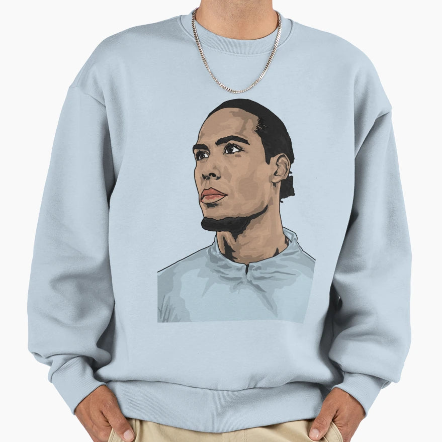 Virgil Van Dijk Sweatshirt - Custom Art Print Unisex - T-Shirt, Sweatshirt, Hoodie