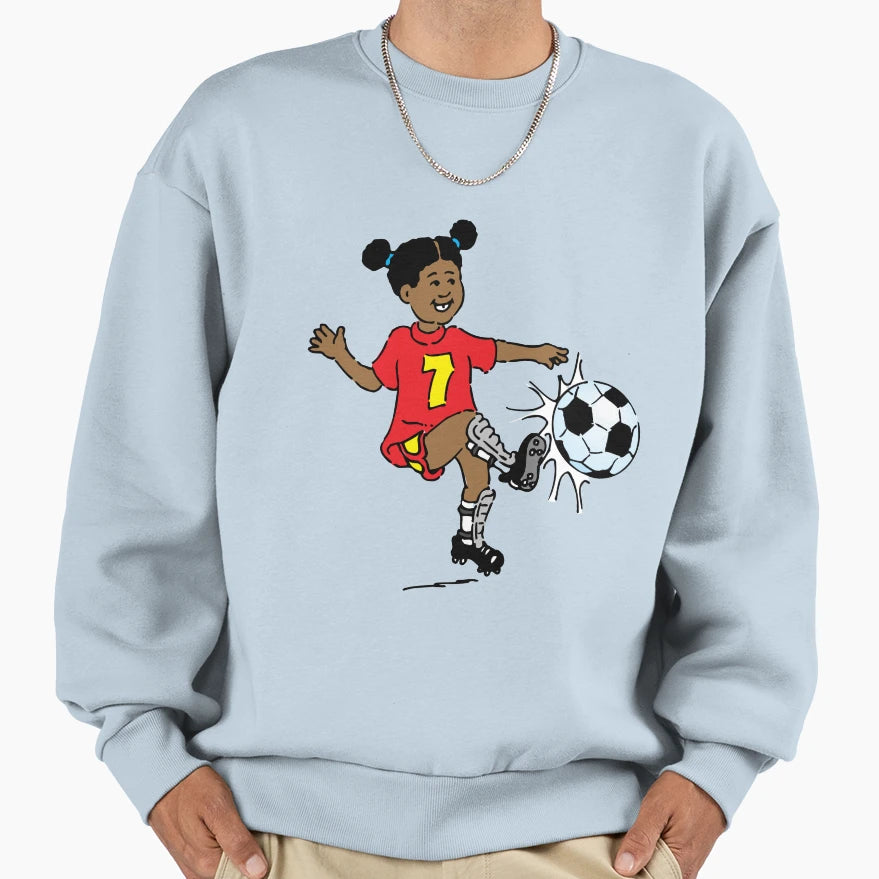 Cartoon Playing Soccer Sweatshirt - Novelty Apparel Unisex - T-Shirt, Sweatshirt, Hoodie
