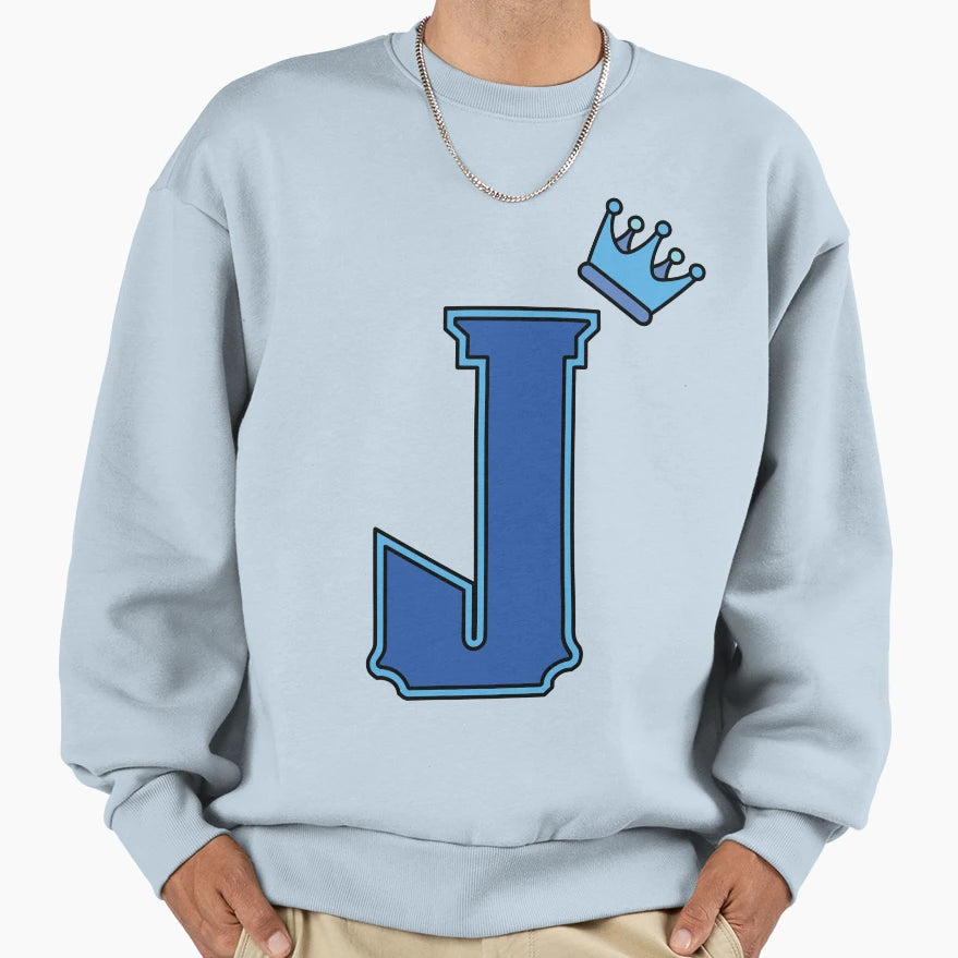 Blue Letter J Sweatshirt - Graphic Print Unisex - T-Shirt, Sweatshirt, Hoodie