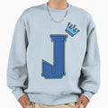 Blue Letter J Sweatshirt - Graphic Print Unisex - T-Shirt, Sweatshirt, Hoodie