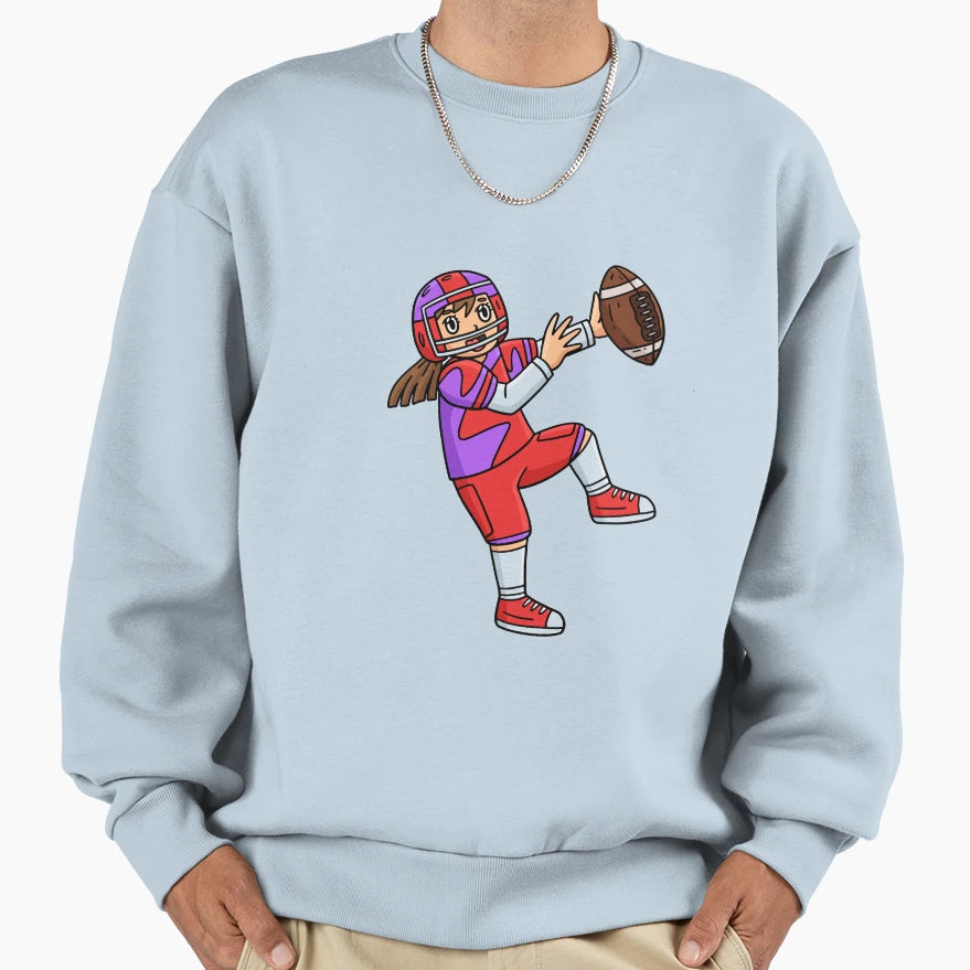 American Football Cartoon Sweatshirt - Novelty Apparel for Adults - T-Shirt, Sweatshirt, Hoodie