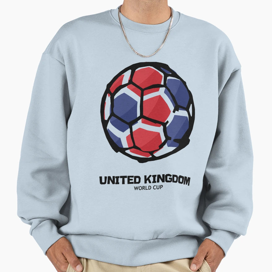 United Kingdom Football Country Flag Sweatshirt - Unique Graphic Men Women - T-Shirt, Sweatshirt, Hoodie