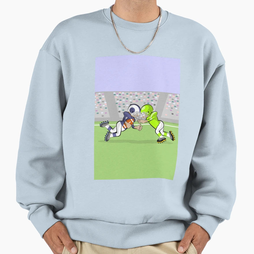 Football Players Fighting Ball Sweatshirt - Minimalist Print Men Women - T-Shirt, Sweatshirt, Hoodie