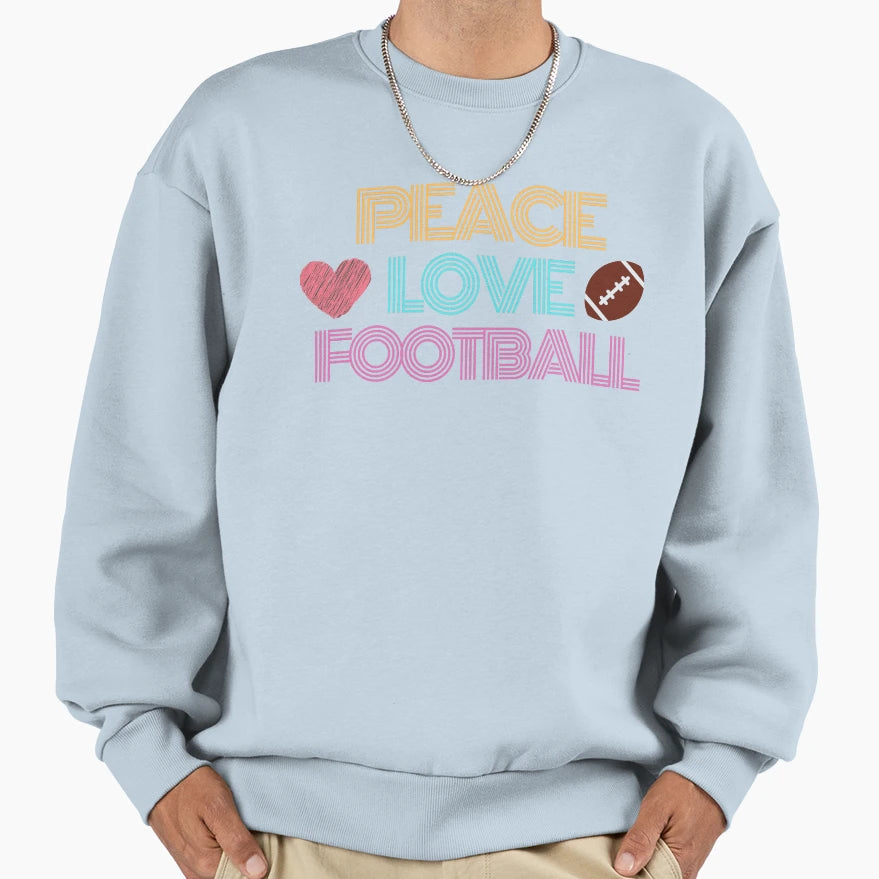 Peace Love Football Neon Lines Sweatshirt - Streetwear Style Unisex - T-Shirt, Sweatshirt, Hoodie