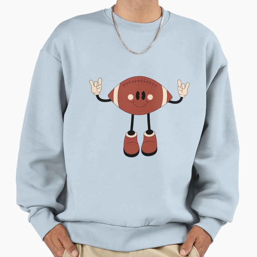American Football Cartoon Sweatshirt - Trendy Graphic Unisex - T-Shirt, Sweatshirt, Hoodie