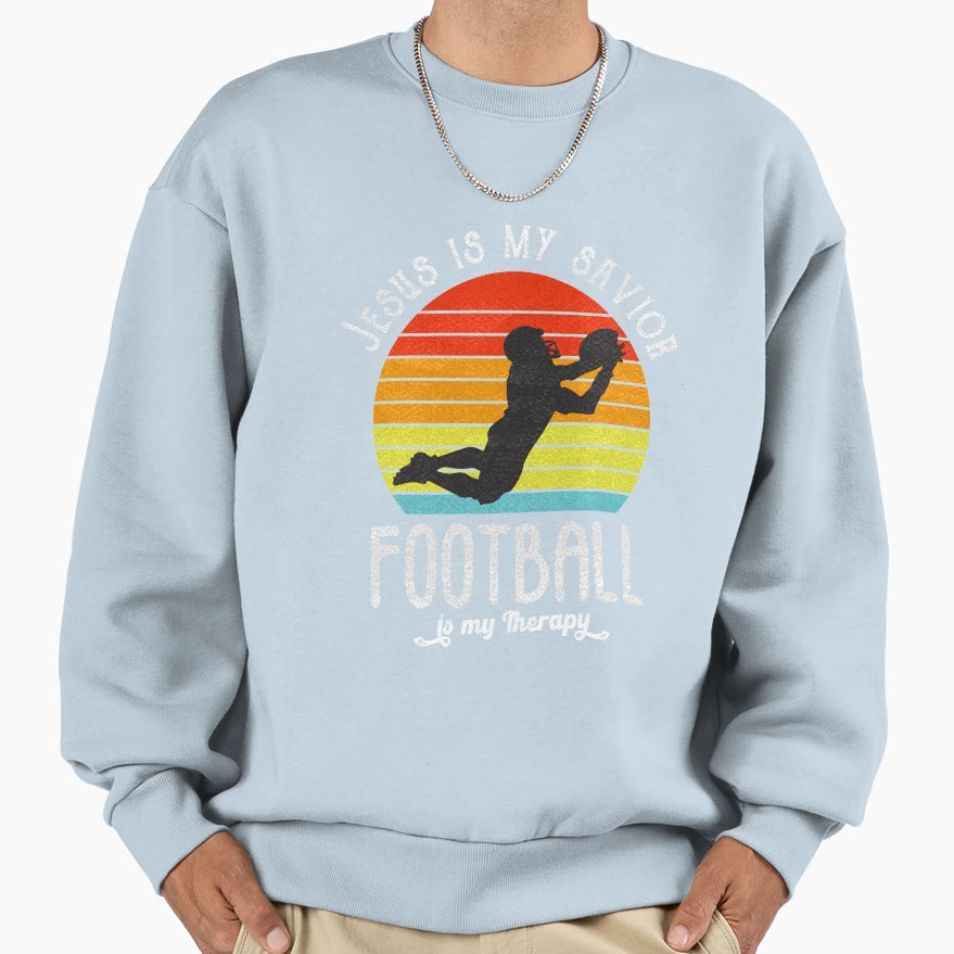 Jesus Is My Savior Football Is My Sweatshirt - Custom Art Print Men Women - T-Shirt, Sweatshirt, Hoodie