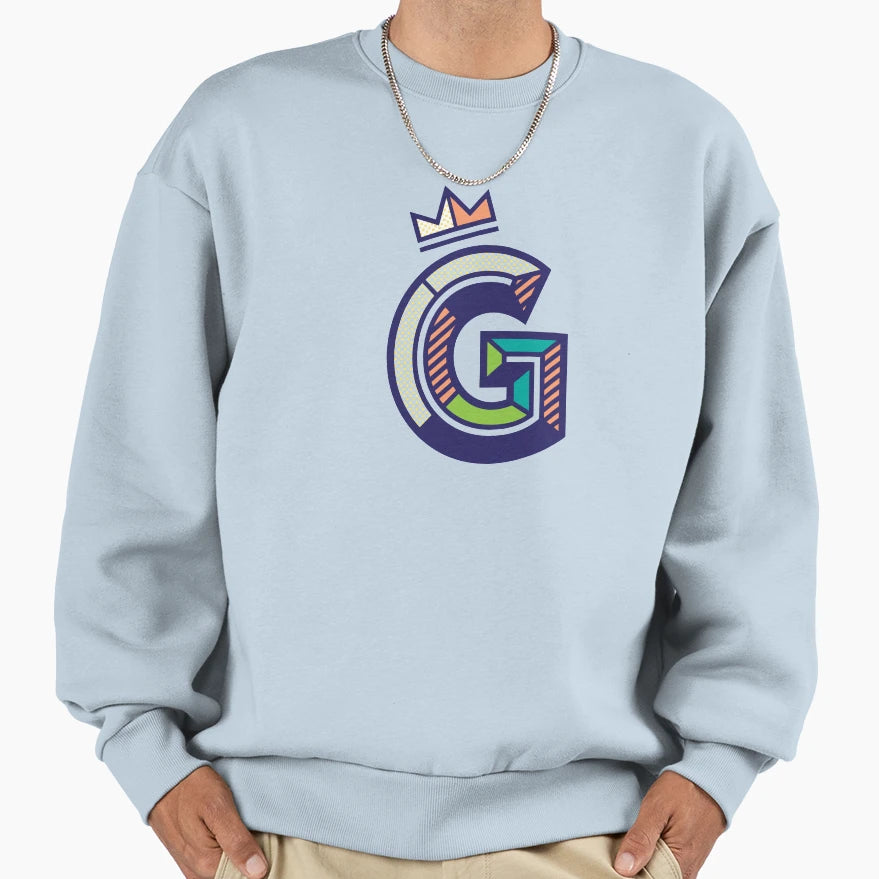 Crowned G Initial Sweatshirt - Novelty Apparel Men Women - T-Shirt, Sweatshirt, Hoodie