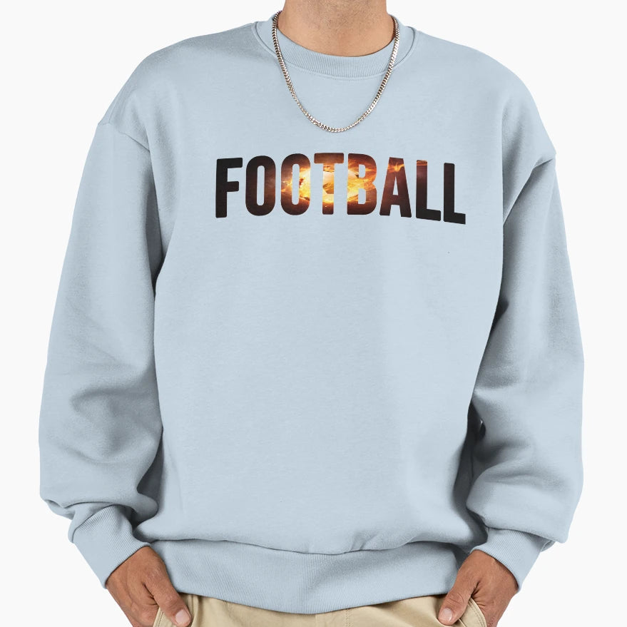 Football Fire Sport Fan Club Sweatshirt - Graphic Print for Adults - T-Shirt, Sweatshirt, Hoodie