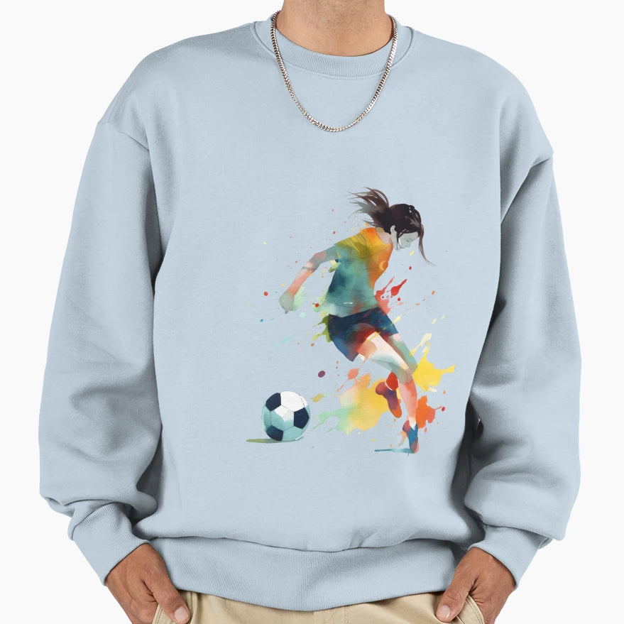 Playing Soccer Football Sweatshirt - Minimalist Print Unisex - T-Shirt, Sweatshirt, Hoodie