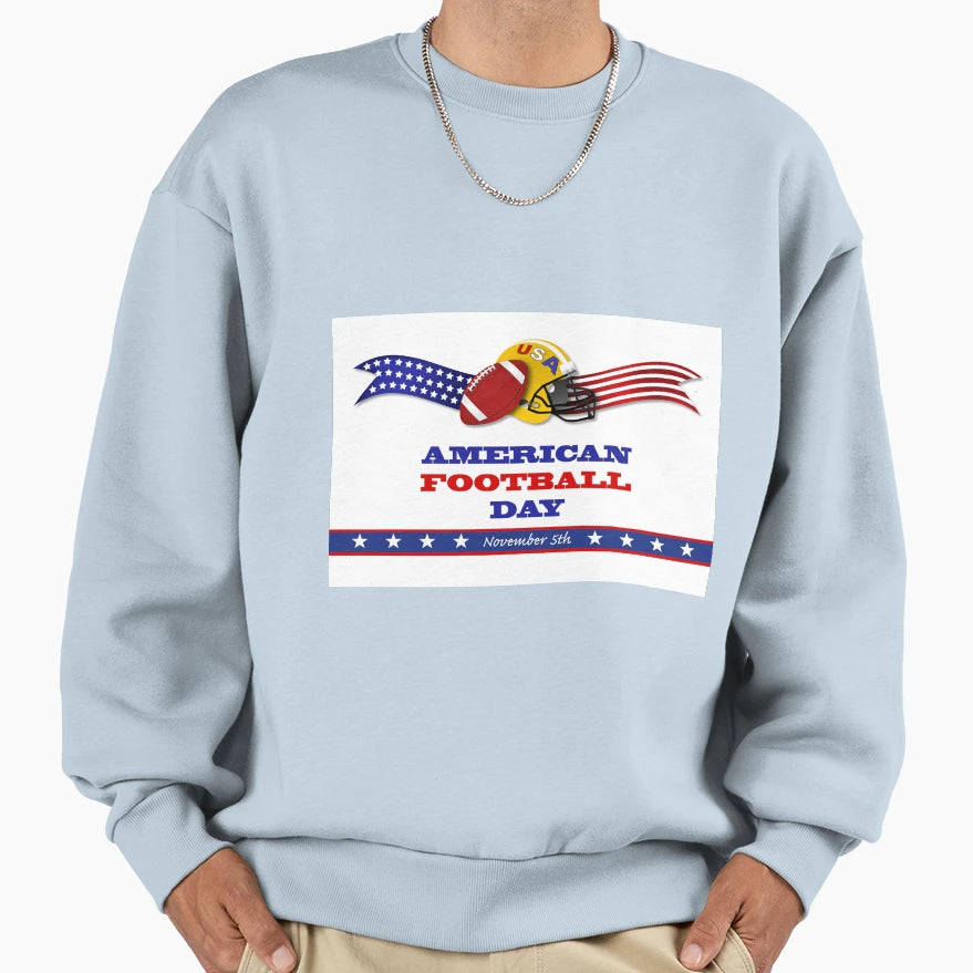 Patriotic American Football Day Sweatshirt - Custom Art Print Men Women - T-Shirt, Sweatshirt, Hoodie