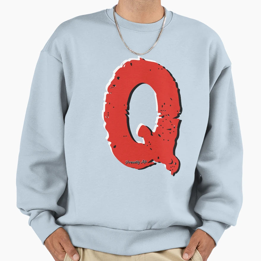 Initials Q Sweatshirt - Unique Graphic Men Women - T-Shirt, Sweatshirt, Hoodie