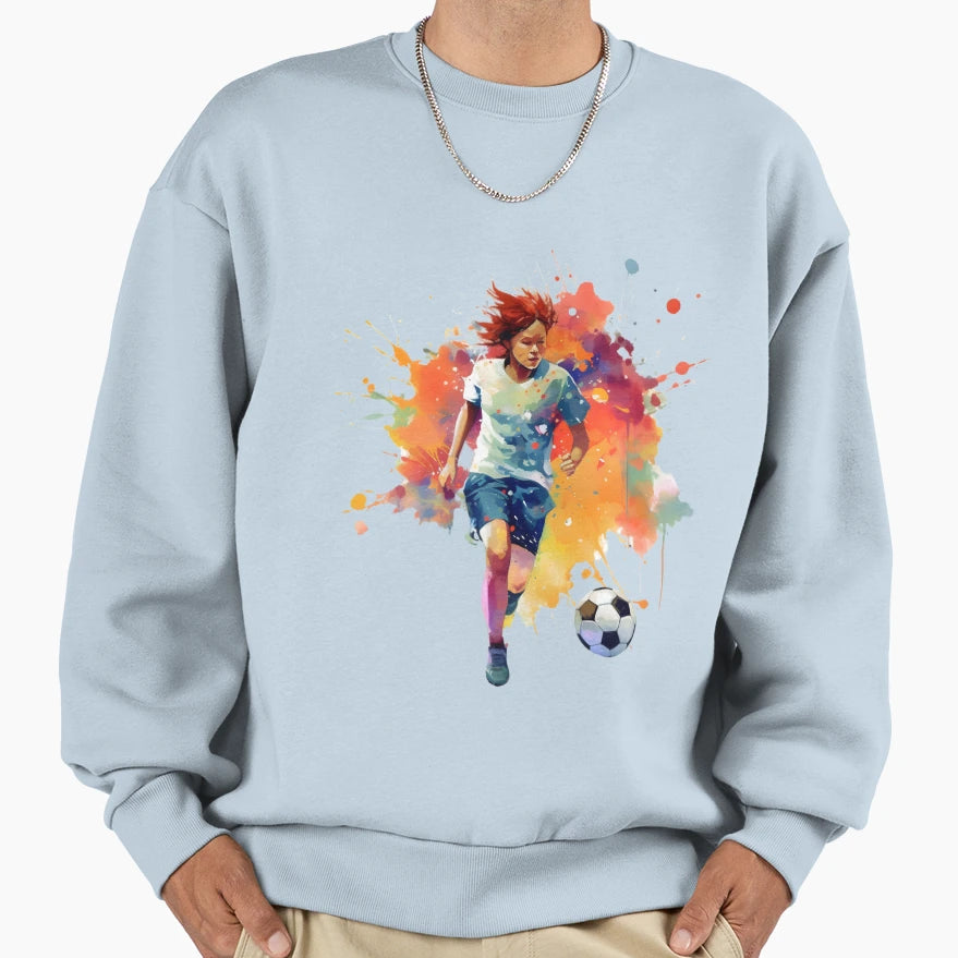 Playing Soccer Football Sweatshirt - Casual Everyday Wear Unisex - T-Shirt, Sweatshirt, Hoodie