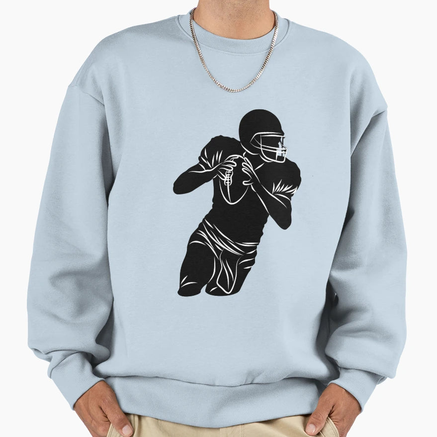 Football Player Hold Football Sweatshirt - Streetwear Style Unisex - T-Shirt, Sweatshirt, Hoodie