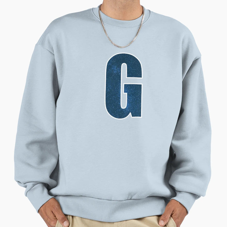 Letter G Stars Sky Monogram Art Sweatshirt - Streetwear Style Unisex - T-Shirt, Sweatshirt, Hoodie