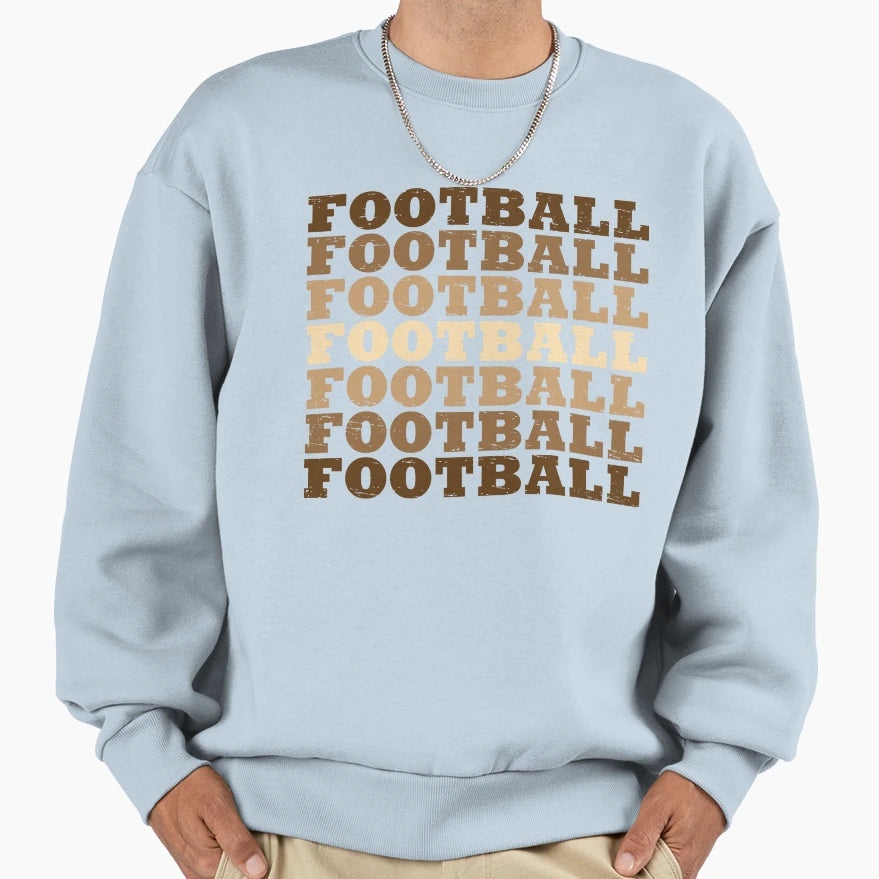 Football Distressed Repeated Gradient Sweatshirt - Custom Art Print Unisex - T-Shirt, Sweatshirt, Hoodie
