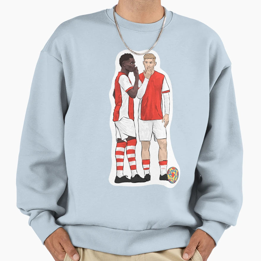 Bukayo Saka And Emile Smith Rowe Sweatshirt - Custom Art Print Men Women - T-Shirt, Sweatshirt, Hoodie