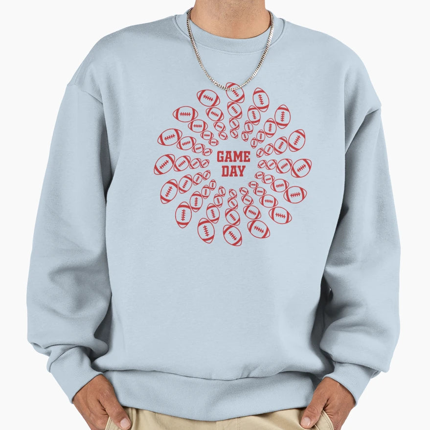 Mandala Game Day American Football Sweatshirt - Minimalist Print for Adults - T-Shirt, Sweatshirt, Hoodie