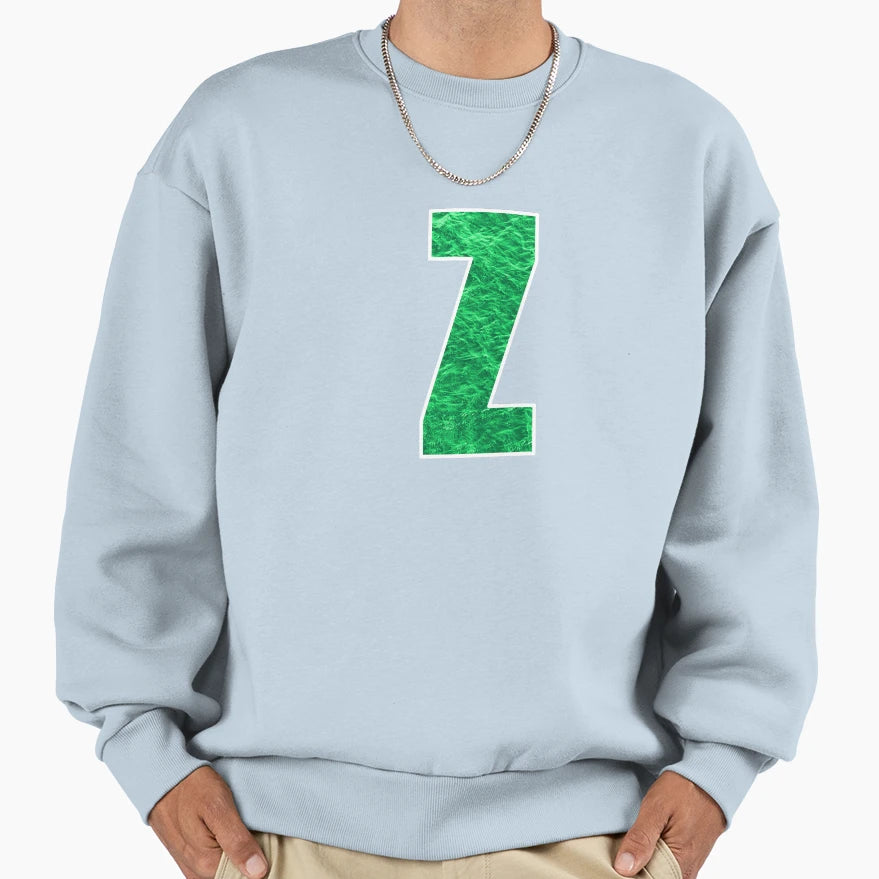 Letter Z Green Water Wave Ocean Art Sweatshirt - Novelty Apparel Unisex - T-Shirt, Sweatshirt, Hoodie