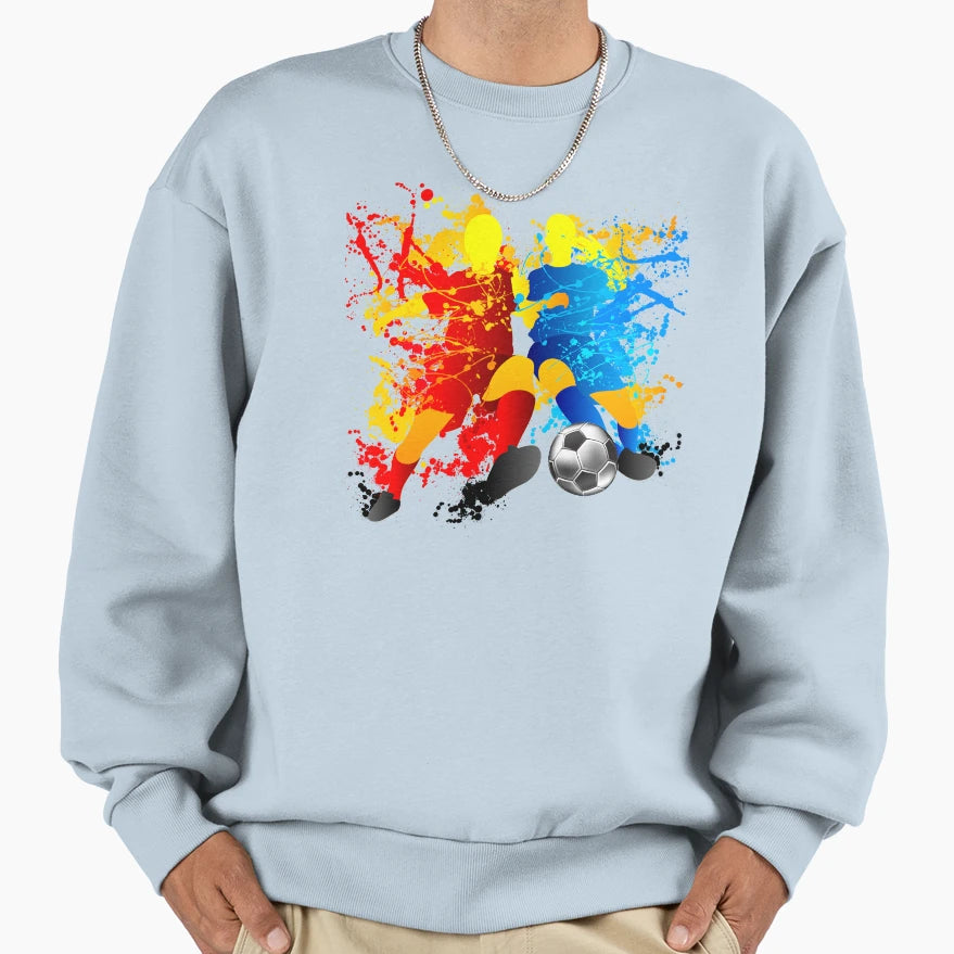 Football Players Splash Soccer Sweatshirt - Custom Art Print for Adults - T-Shirt, Sweatshirt, Hoodie