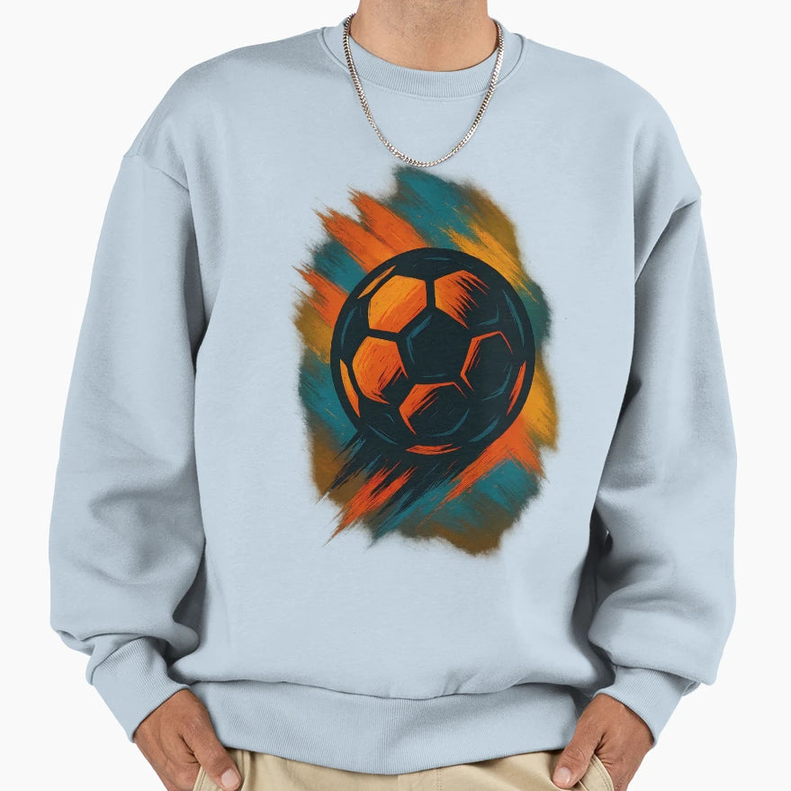 Dynamic Fireball Soccer Art Sweatshirt - Casual Everyday Wear for Adults - T-Shirt, Sweatshirt, Hoodie
