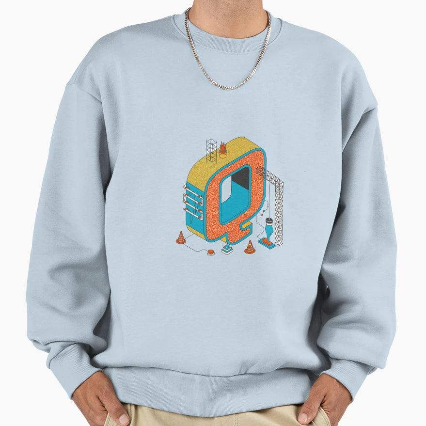 Letter Q Sweatshirt - Trendy Graphic Unisex - T-Shirt, Sweatshirt, Hoodie
