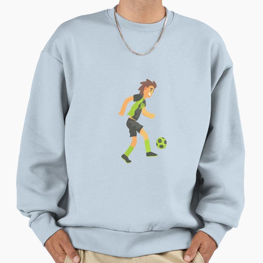 Football Player Running Ball Sweatshirt - Casual Everyday Wear Men Women - T-Shirt, Sweatshirt, Hoodie