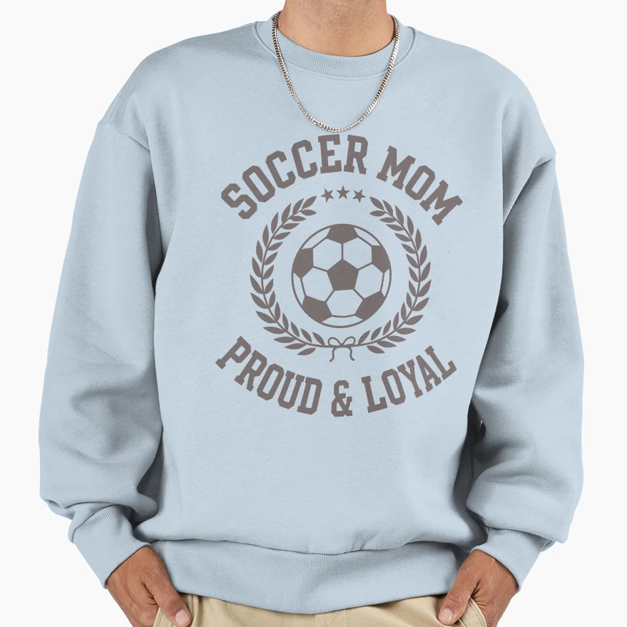 Soccer Mom Varsity Crest Proud Sweatshirt - Aesthetic Graphic Men Women - T-Shirt, Sweatshirt, Hoodie