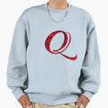 Letter Q Red Rose Sweatshirt - Casual Everyday Wear for Adults - T-Shirt, Sweatshirt, Hoodie