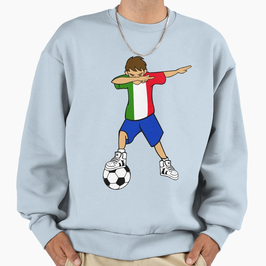 Dabbing Soccer Artwork Italy Sweatshirt - Streetwear Style for Adults - T-Shirt, Sweatshirt, Hoodie