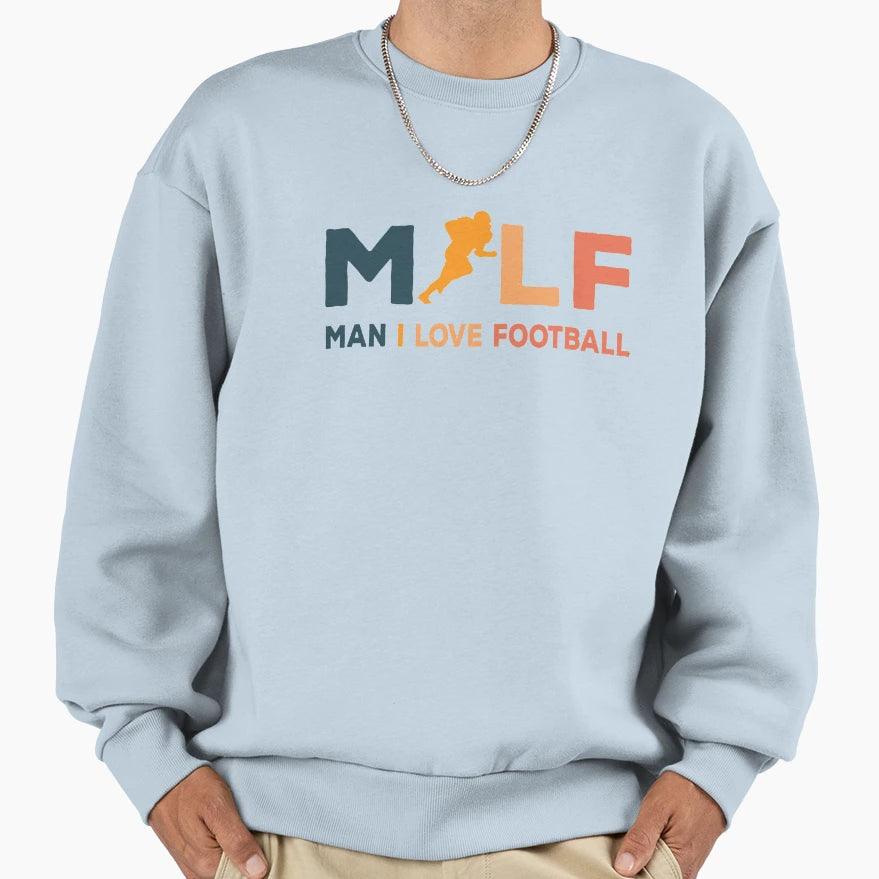 Milf I Love Football Illustration Sweatshirt - Unique Graphic Men Women - T-Shirt, Sweatshirt, Hoodie