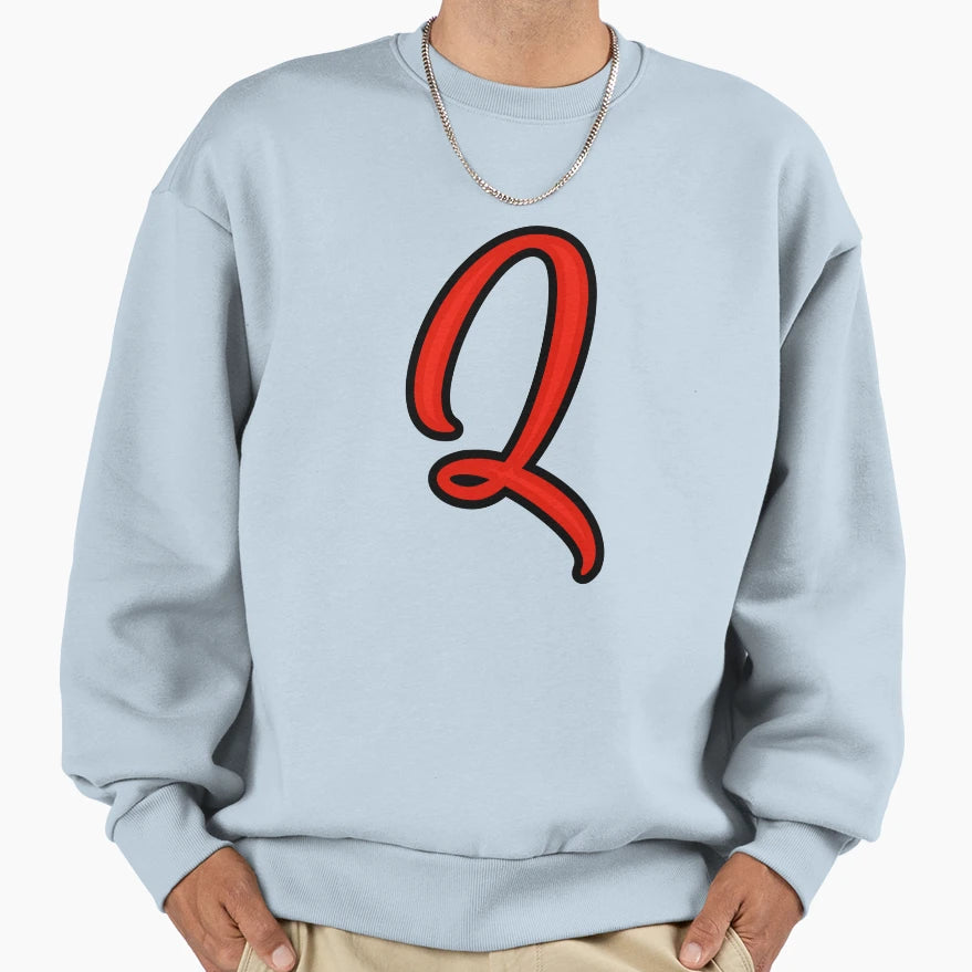 Initial Monogram Q Sweatshirt - Custom Art Print for Adults - T-Shirt, Sweatshirt, Hoodie