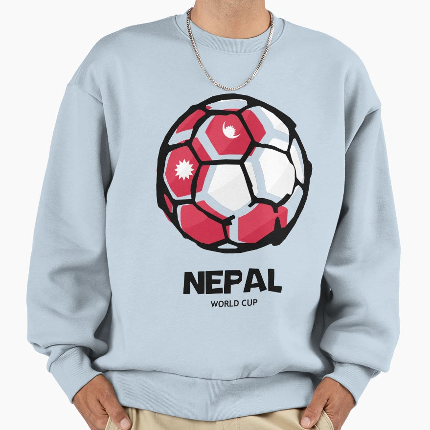 Nepal Football Country Flag Sweatshirt - Fun Novelty Design Men Women - T-Shirt, Sweatshirt, Hoodie