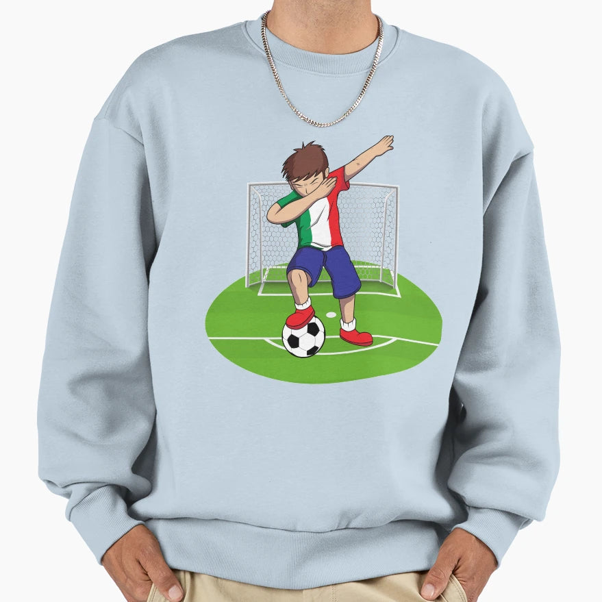 Dabbing Soccer Artwork Italy Sweatshirt - Fun Novelty Design Men Women - T-Shirt, Sweatshirt, Hoodie