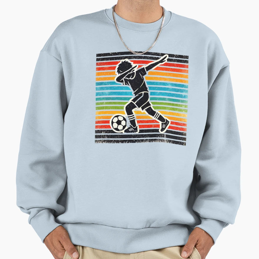 Soccer Dab Kicking It Old School Sweatshirt - Aesthetic Graphic Unisex - T-Shirt, Sweatshirt, Hoodie