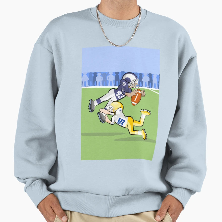 American Football Player Catching Ball Sweatshirt - Graphic Print Men Women - T-Shirt, Sweatshirt, Hoodie