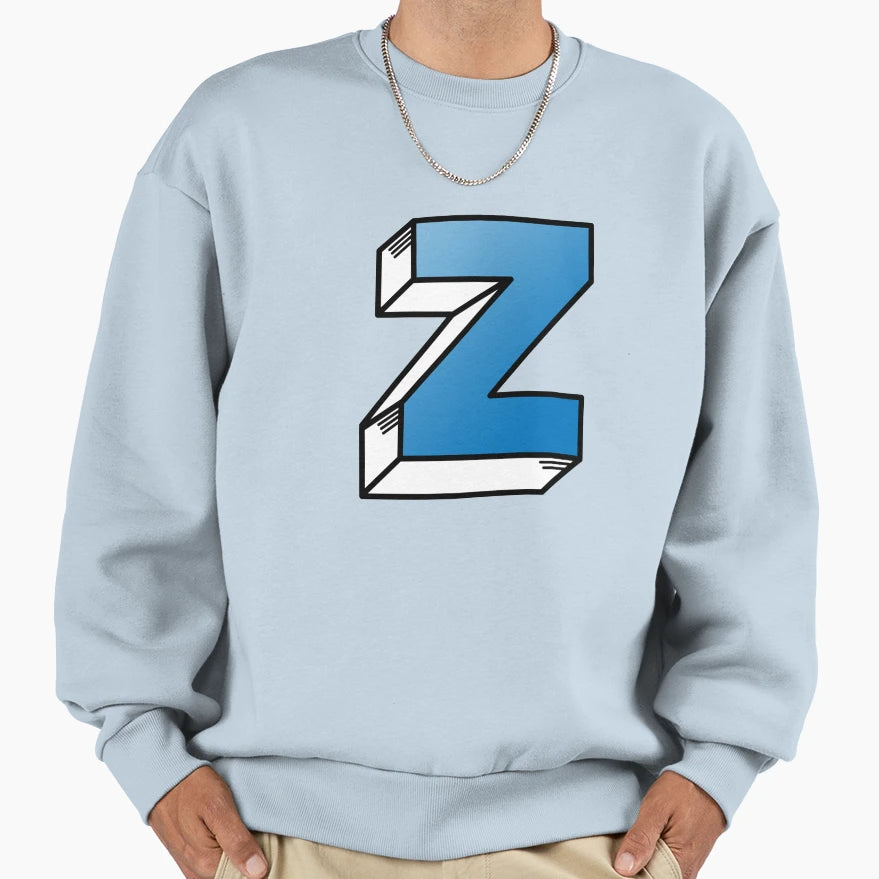 Letter Z Blue Sweatshirt - Unique Graphic Unisex - T-Shirt, Sweatshirt, Hoodie