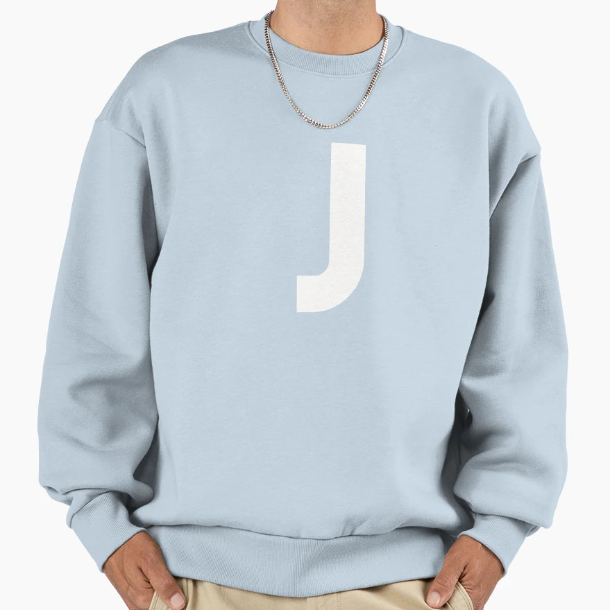 Letter J Upper Case Matching Sweatshirt - Casual Everyday Wear Men Women - T-Shirt, Sweatshirt, Hoodie