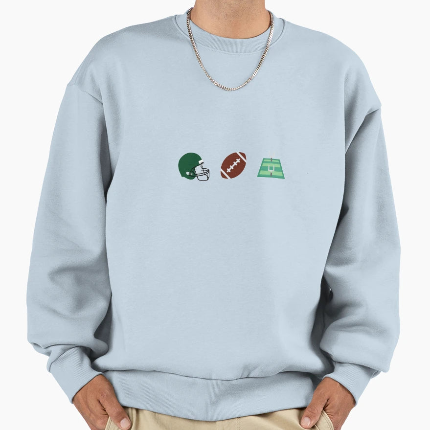 American Football Icons Helmet Ball Sweatshirt - Minimalist Print Unisex - T-Shirt, Sweatshirt, Hoodie