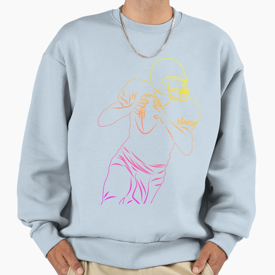 Yellow Magenta Football Player Sweatshirt - Custom Art Print Men Women - T-Shirt, Sweatshirt, Hoodie
