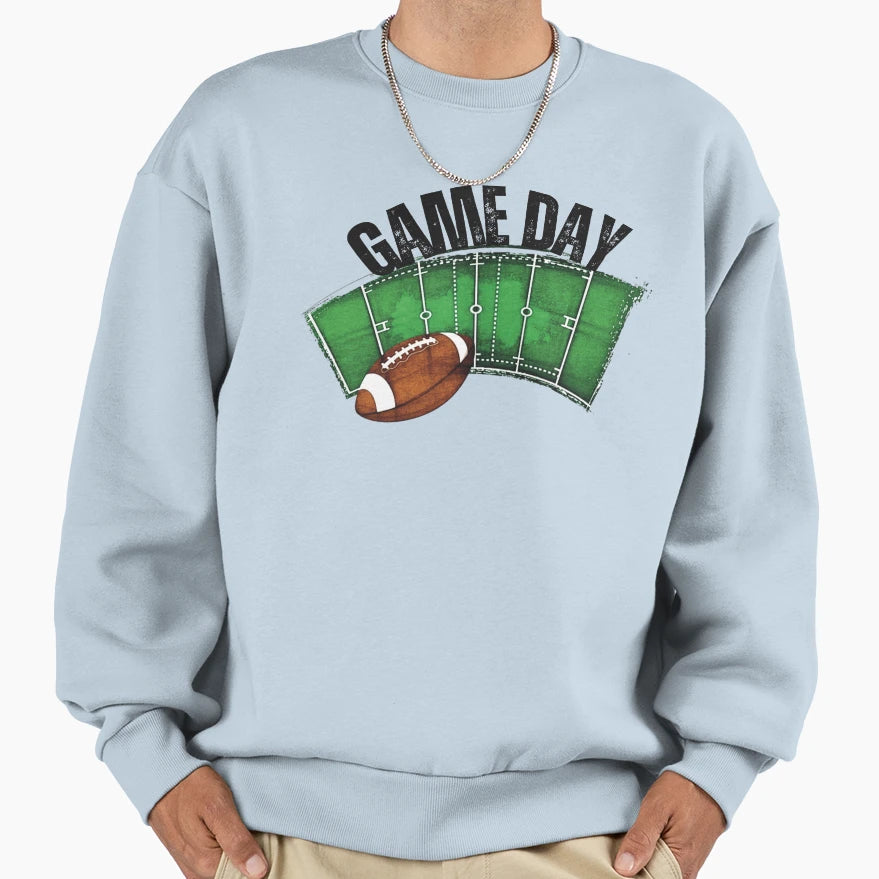 Game Day Football Field Sweatshirt - Graphic Print for Adults - T-Shirt, Sweatshirt, Hoodie