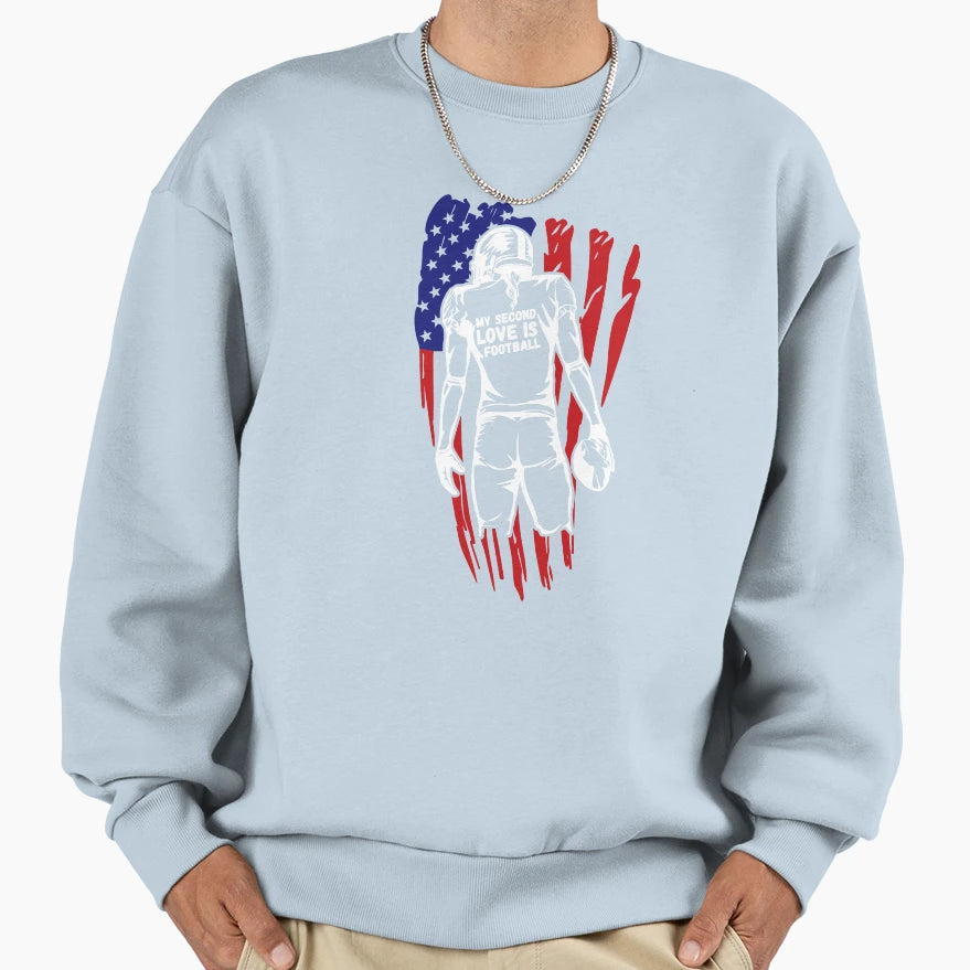My Second Love Is Football Gifts Sweatshirt - Unique Graphic Unisex - T-Shirt, Sweatshirt, Hoodie