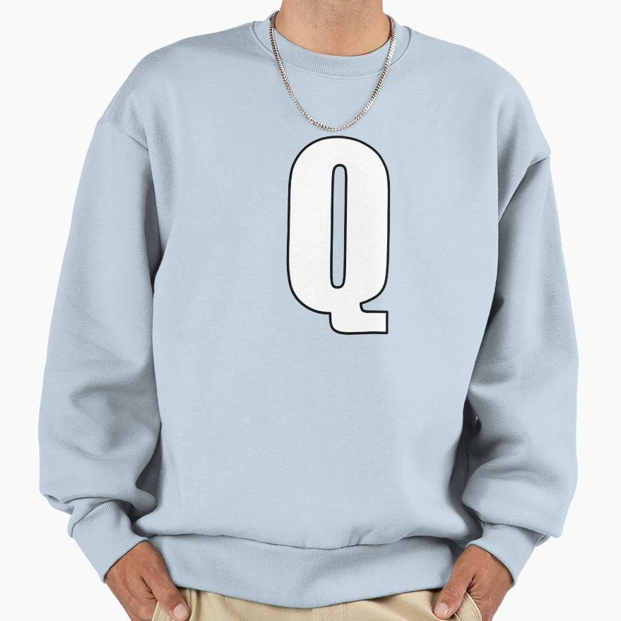 Letter Q Monogram Letter Art Simple Sweatshirt - Trendy Graphic Men Women - T-Shirt, Sweatshirt, Hoodie