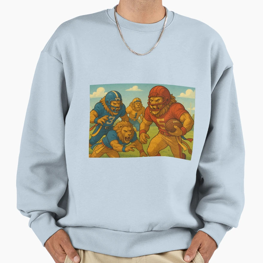 Football Lions Sweatshirt - Casual Everyday Wear for Adults - T-Shirt, Sweatshirt, Hoodie