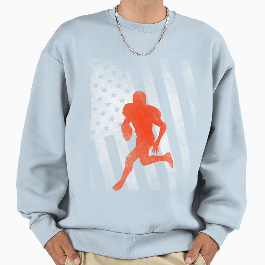 Americam Football Usa American Flag T-Shirt - Fun Novelty Design Unisex - T-Shirt, Sweatshirt, Hoodie