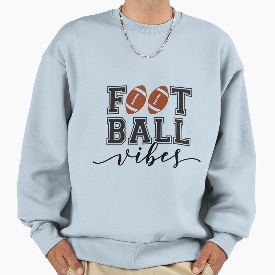 Football Vibes B W Sweatshirt - Unique Graphic Unisex - T-Shirt, Sweatshirt, Hoodie